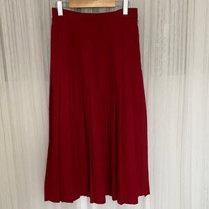 Vintage 80’s Aquascutum Elegant Red Wool Pleated Skirt Medium